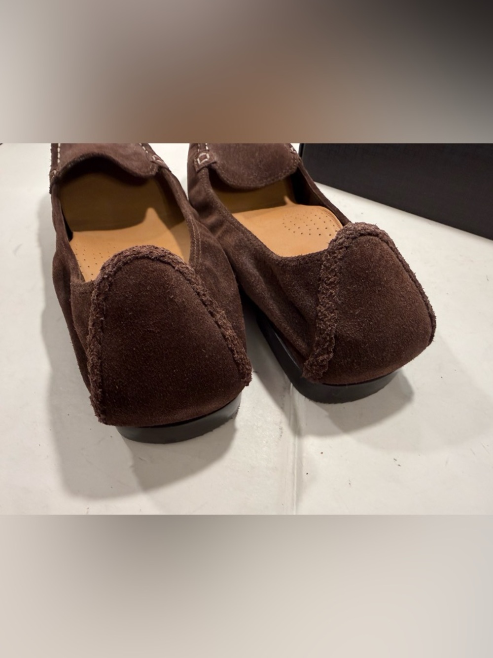 Cole Haan NikeAir Collab Candyce Brown Suede Loafers Sz 7 Box Flats Moccasin - Picture 4 of 9